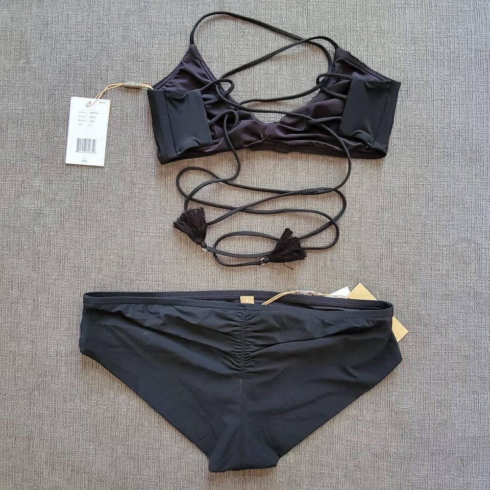 Michael Kors Collection Women's Black Triangle top & Bottom 2 Piece Biki… - Picture 4 of 11